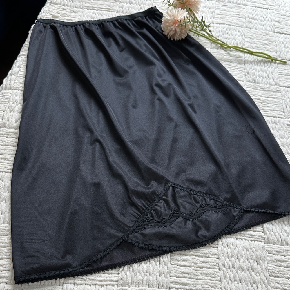 Vintage made in USA Black Half Slip